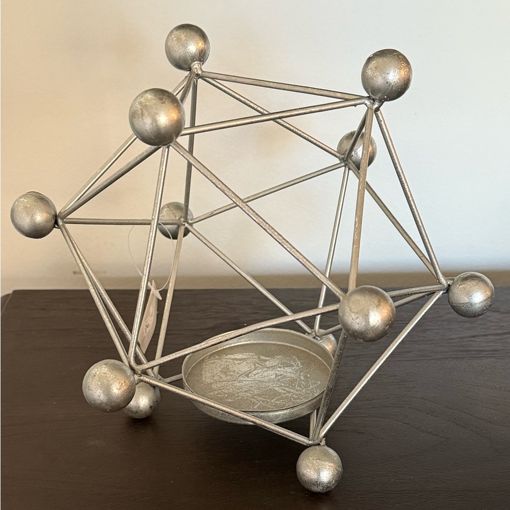 Bed Bath & Beyond Metal Geometric Candle Holder Lantern 10x9”